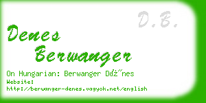 denes berwanger business card